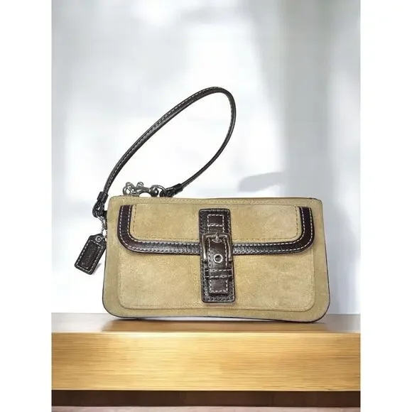 Y2K Coach F12620 Hamptons Suede Large Carryall Bag & Wristlet